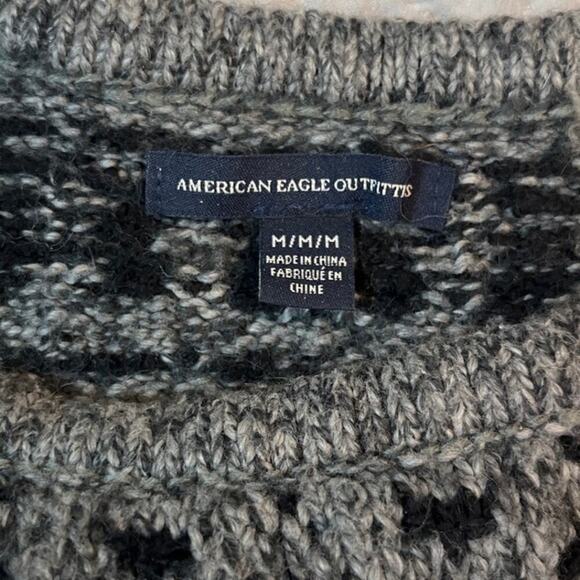 American Eagle Outfitters Fair Isle Nordic Knit Sweater Size Medium Wool Blend - Picture 3 of 8